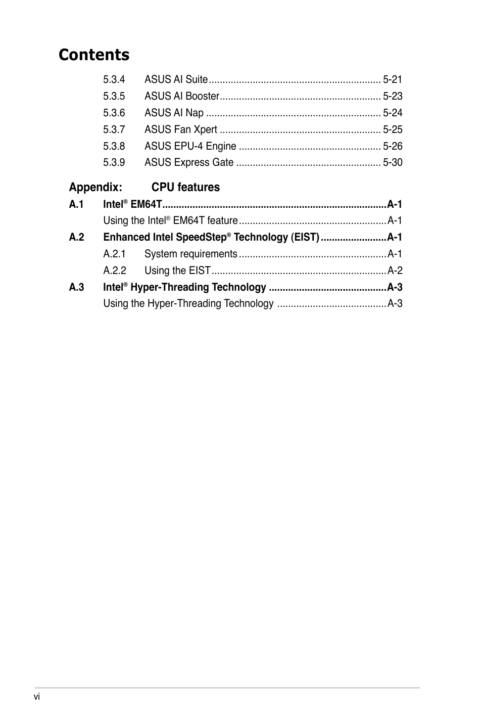 Asus P5QLD PRO User Manual | Page 6 / 148