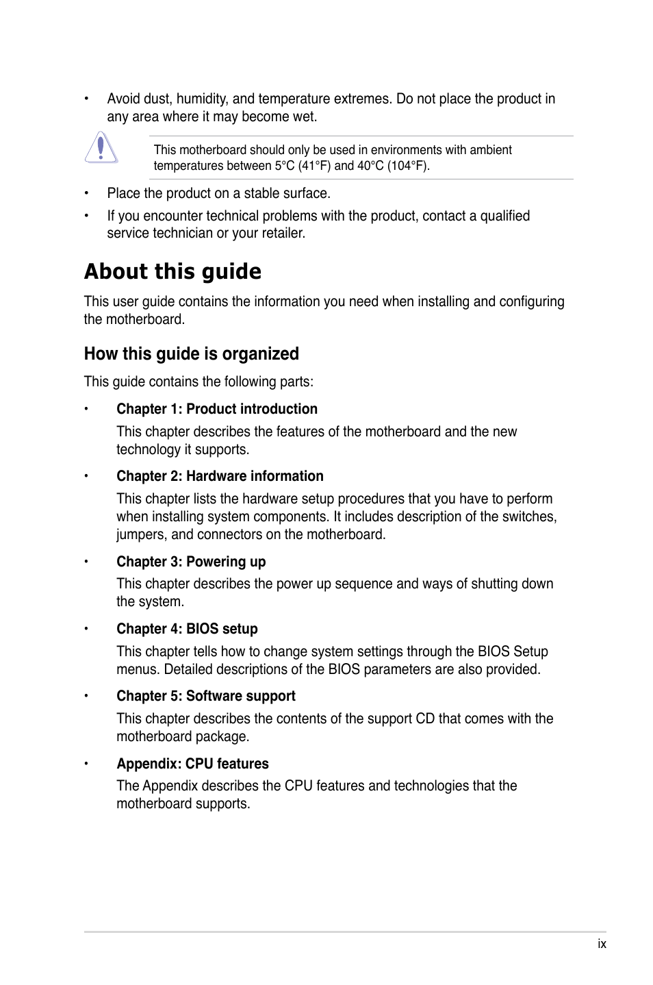 About this guide, How this guide is organized | Asus P5QLD PRO User Manual | Page 9 / 148