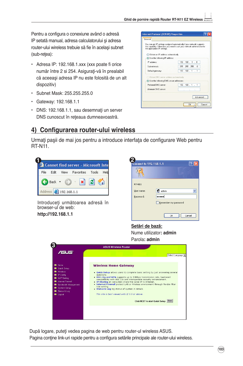 4) configurarea router-ului wireless | Asus RT-N11 User Manual | Page 104 / 145