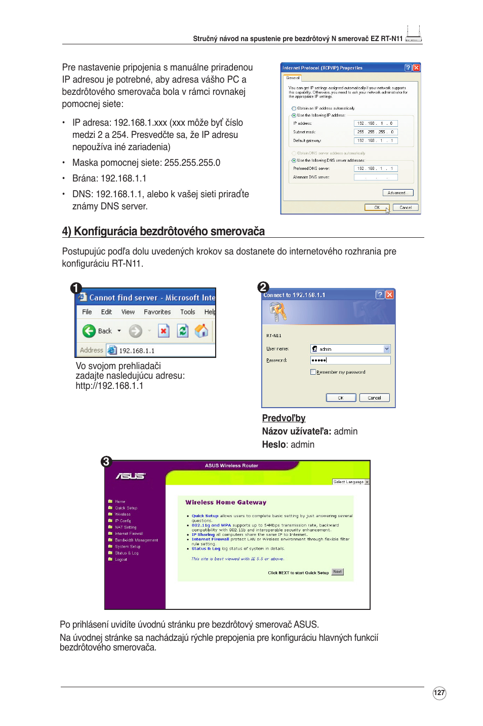 4) konfigurácia bezdrôtového smerovača | Asus RT-N11 User Manual | Page 128 / 145