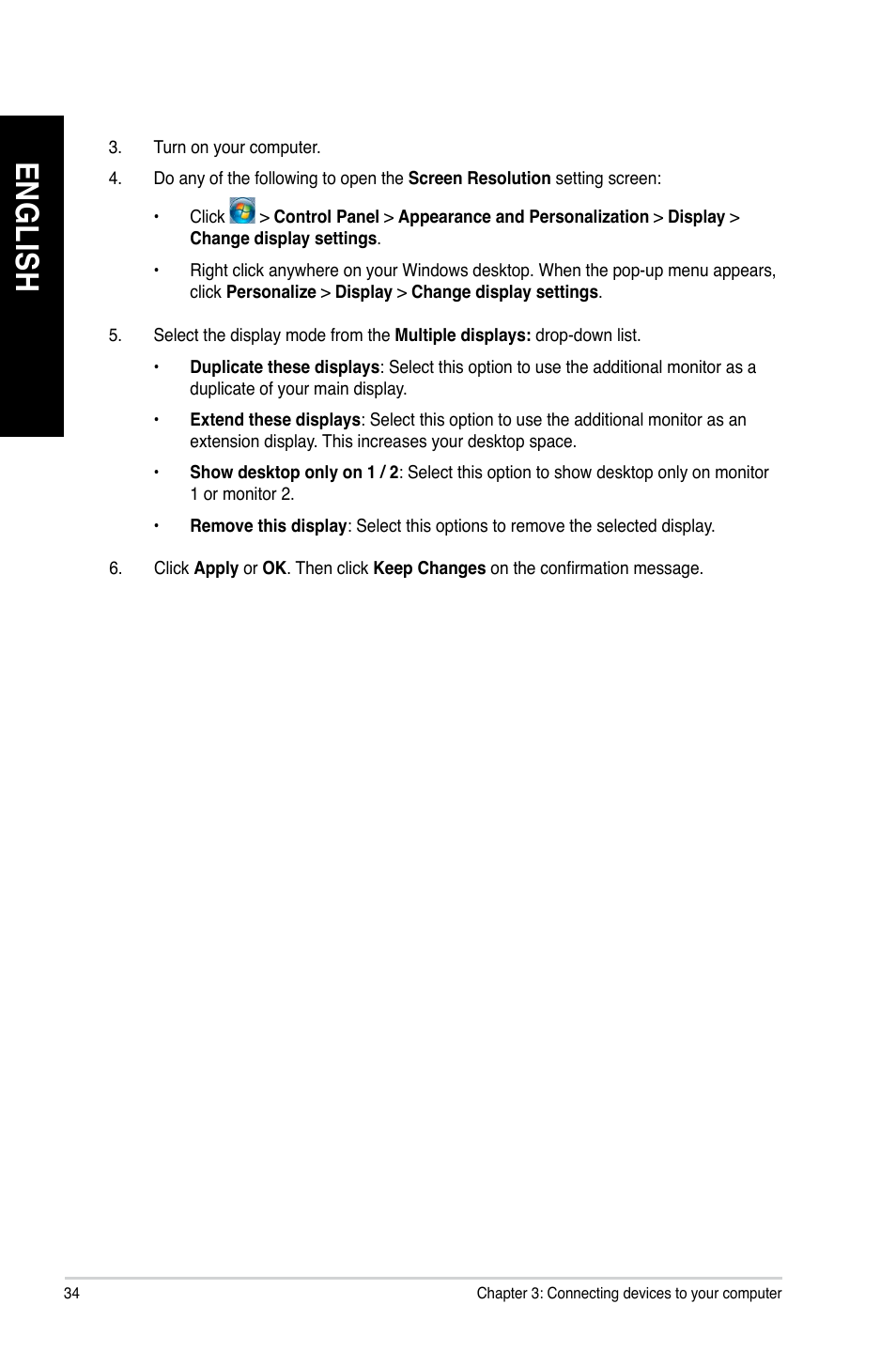 En gl is h en gl is h en gl is h en gl is h | Asus CM6340 User Manual | Page 34 / 70