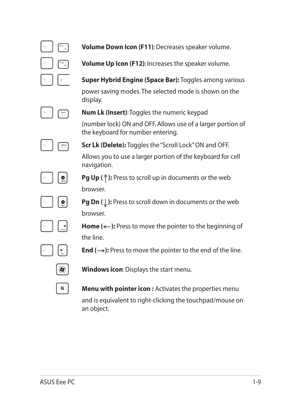Asus Eee PC X101H User Manual | Page 17 / 62