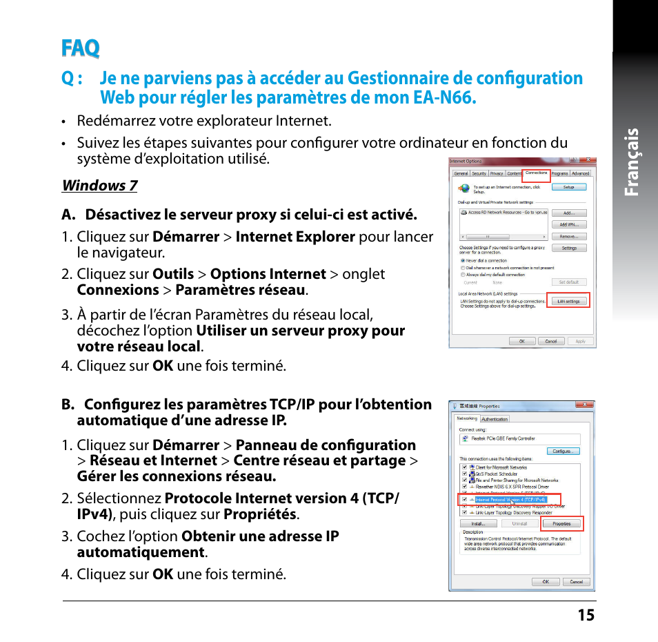 Fr anç ais | Asus EA-N66 User Manual | Page 15 / 35