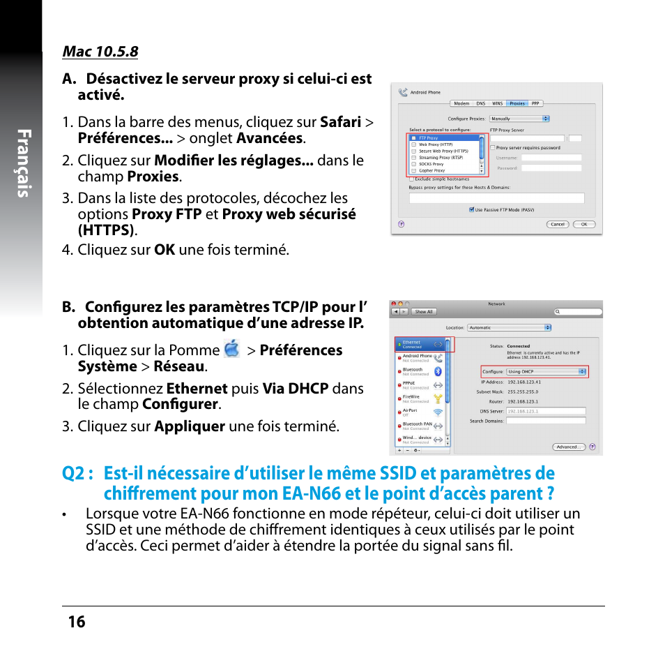 Franç ais | Asus EA-N66 User Manual | Page 16 / 35