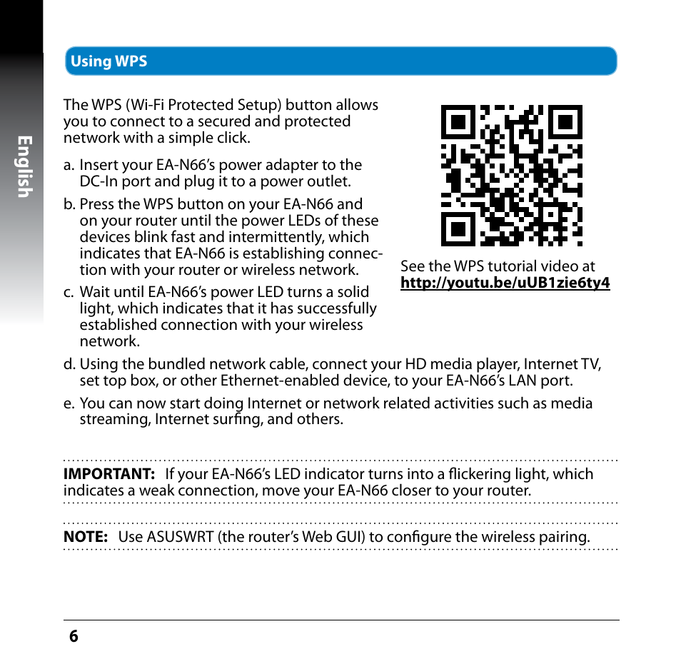 English | Asus EA-N66 User Manual | Page 6 / 35
