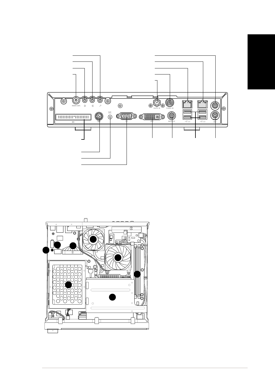 Rear panel, Internal components, English | Quick setup guide 5 | Asus DiGiMatrix User Manual | Page 5 / 22