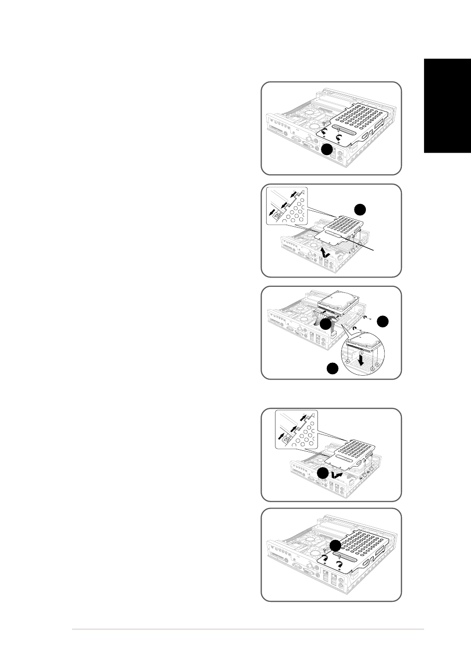 Installing a hard disk drive, English | Asus DiGiMatrix User Manual | Page 7 / 22