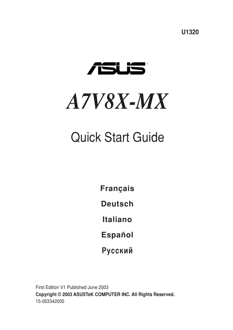 Asus A7V8X-MX User Manual | 16 pages