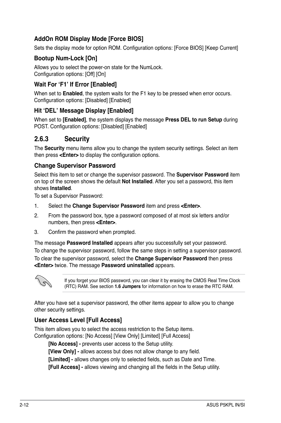 3 security | Asus P5KPL IN/SI User Manual | Page 34 / 36