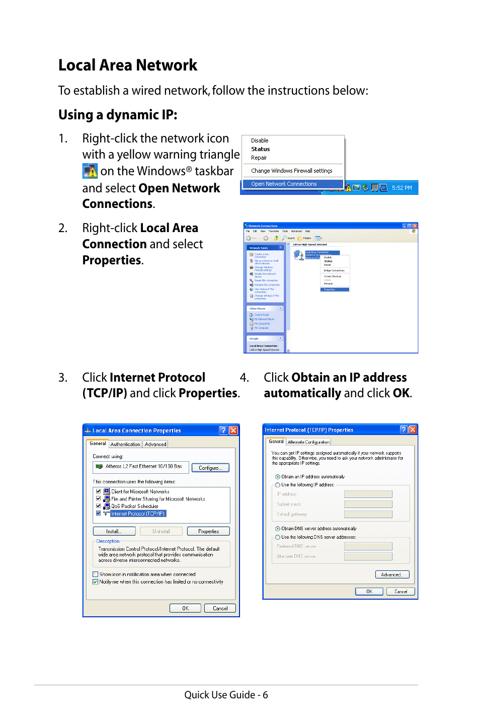 Local area network | Asus Eee PC 900A/XP User Manual | Page 6 / 8