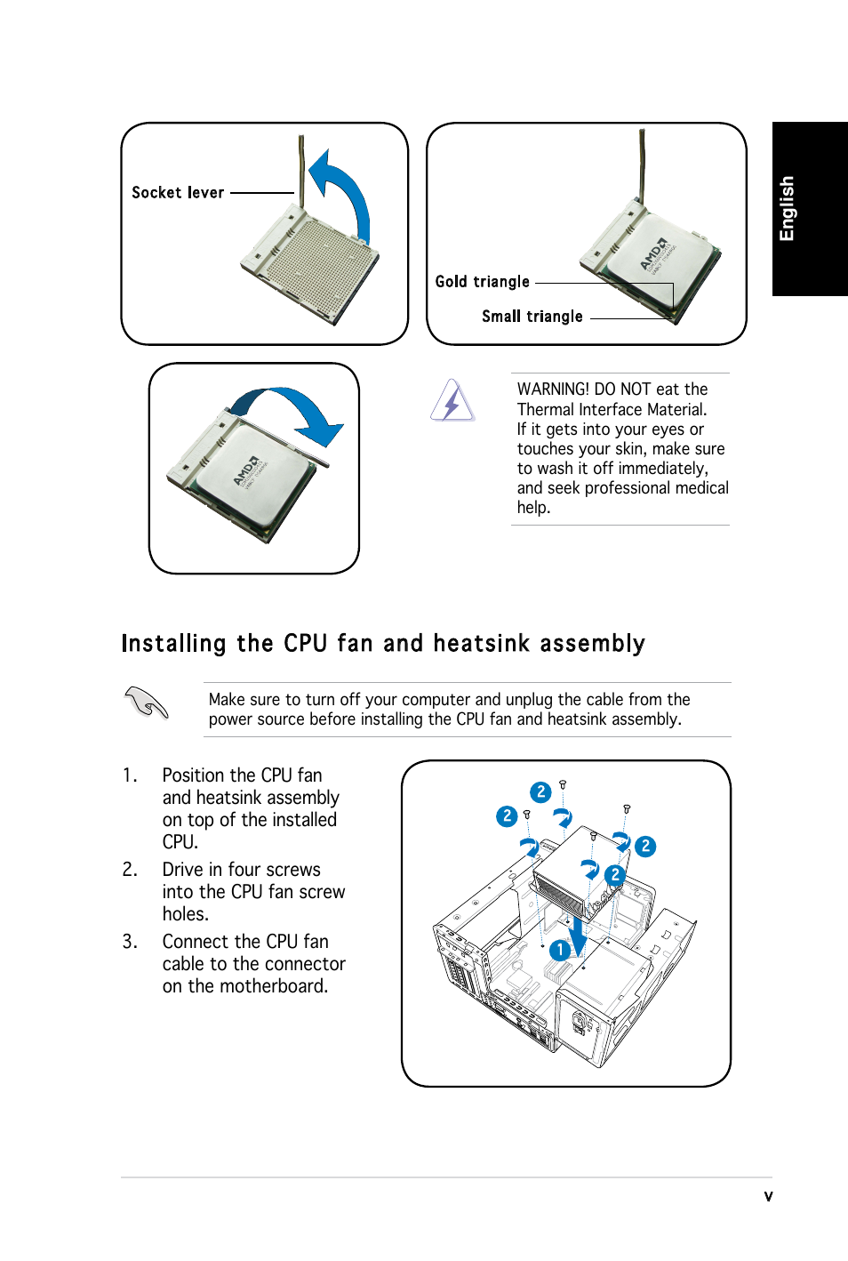 Installing the cpu fan and heatsink assembly | Asus T3-M2NC51PV User Manual | Page 5 / 80
