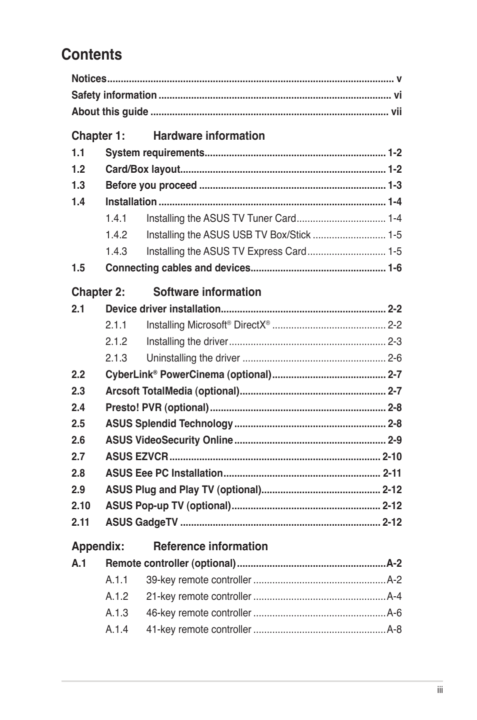 Asus My Cinema-U3000Hybrid User Manual | Page 3 / 42