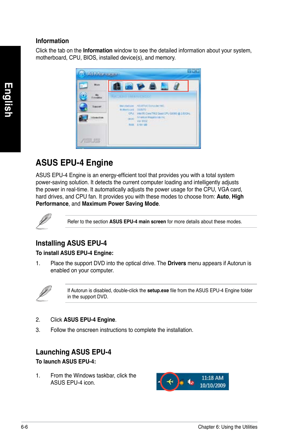 Asus epu-4 engine, Asus epu-4 engine -6, En glis h en gl is h en glis h en gl is h | Asus CM1630 User Manual | Page 62 / 246