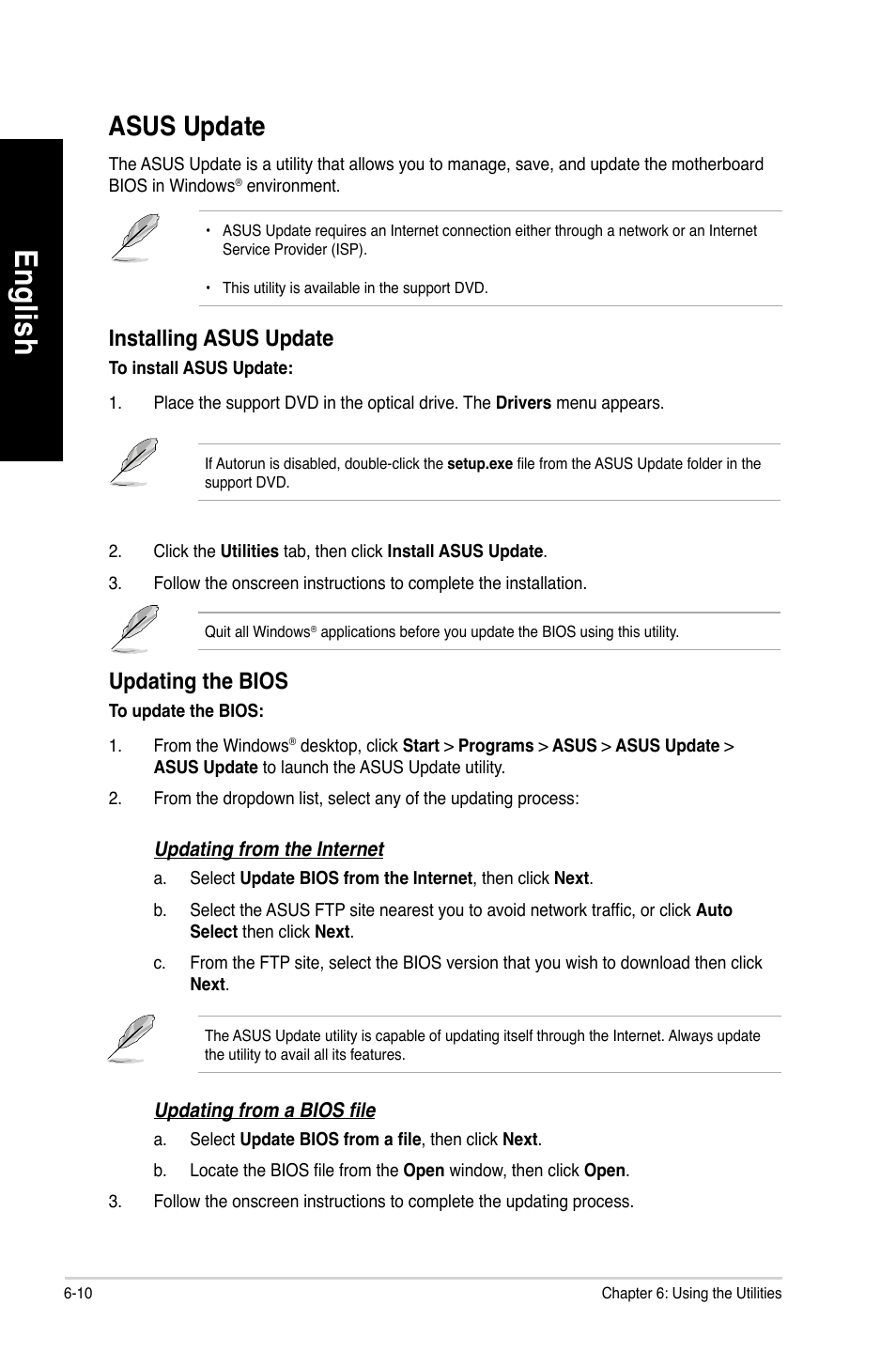 Asus update, Asus update -10, En glis h en gl is h en glis h en gl is h | Asus CM1630 User Manual | Page 66 / 246