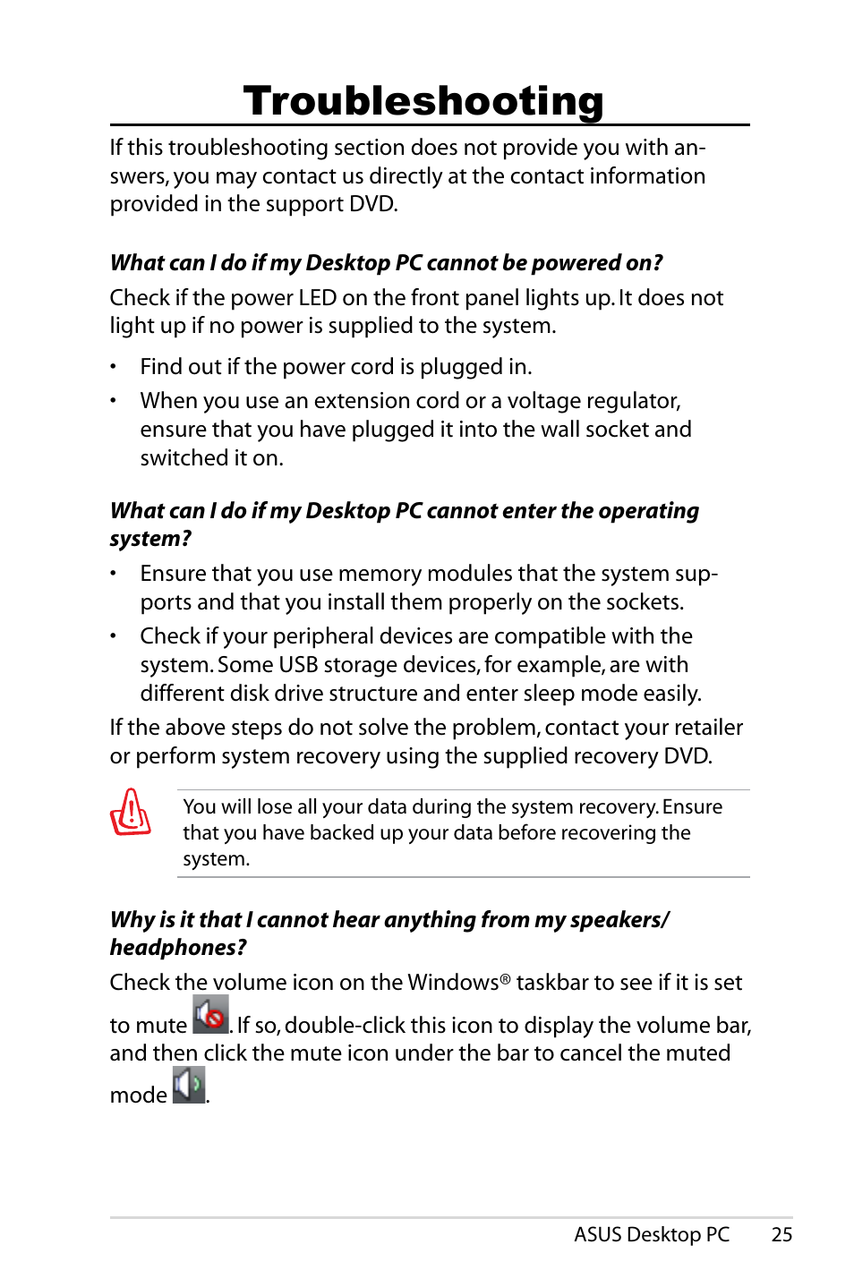 Troubleshooting | Asus CS5121 User Manual | Page 25 / 26