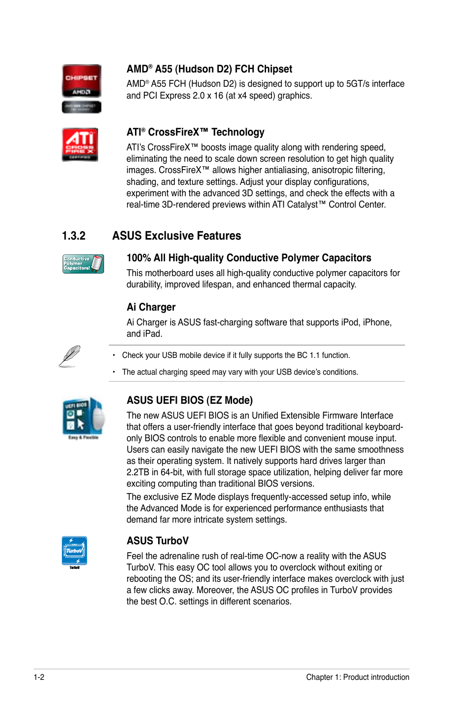 2 asus exclusive features | Asus F1A55-M LE User Manual | Page 14 / 64