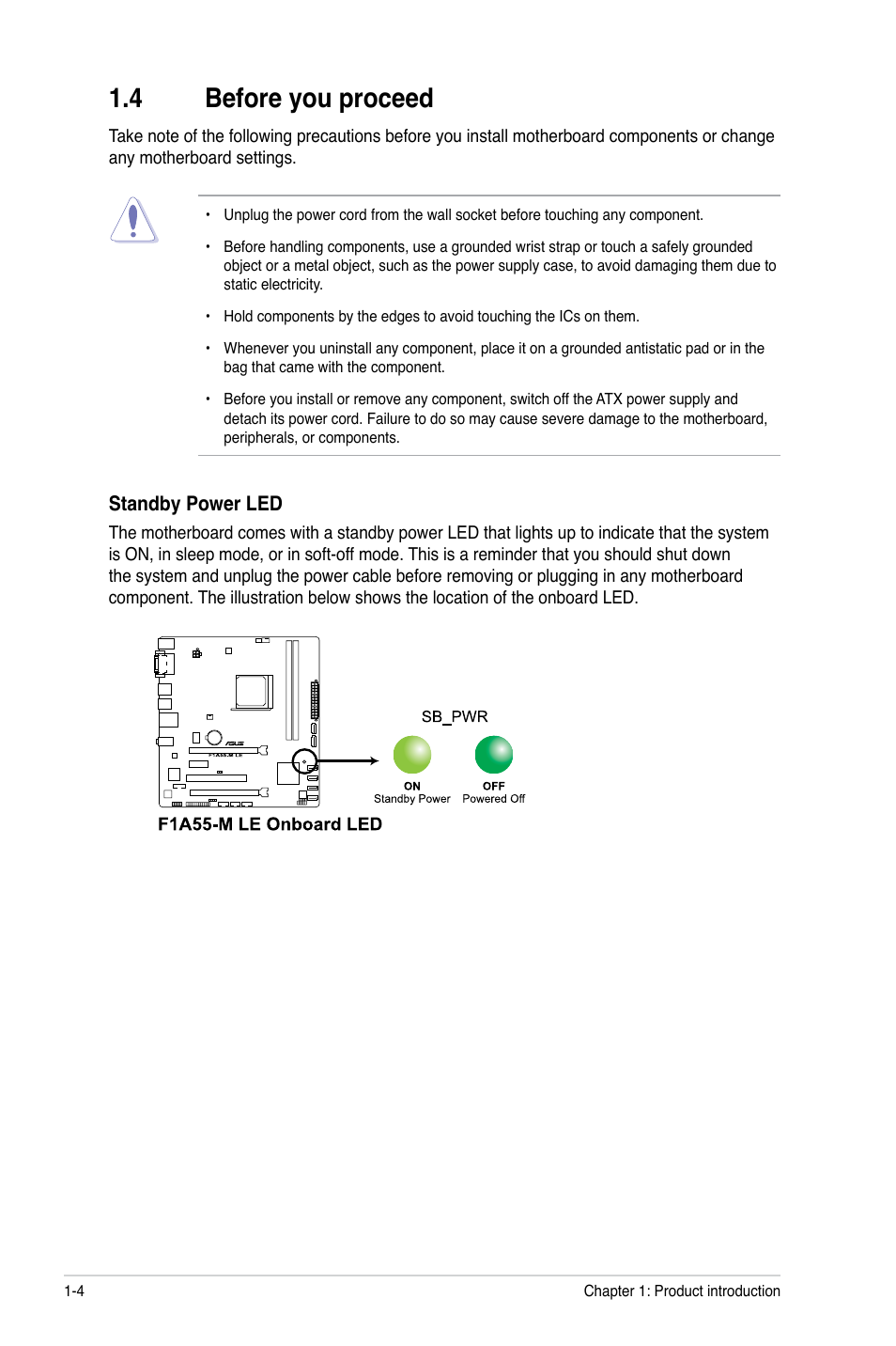 4 before you proceed | Asus F1A55-M LE User Manual | Page 16 / 64