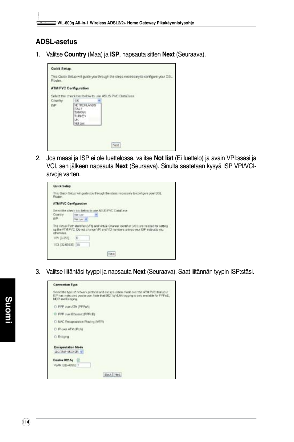 Suomi | Asus WL-600g User Manual | Page 115 / 417