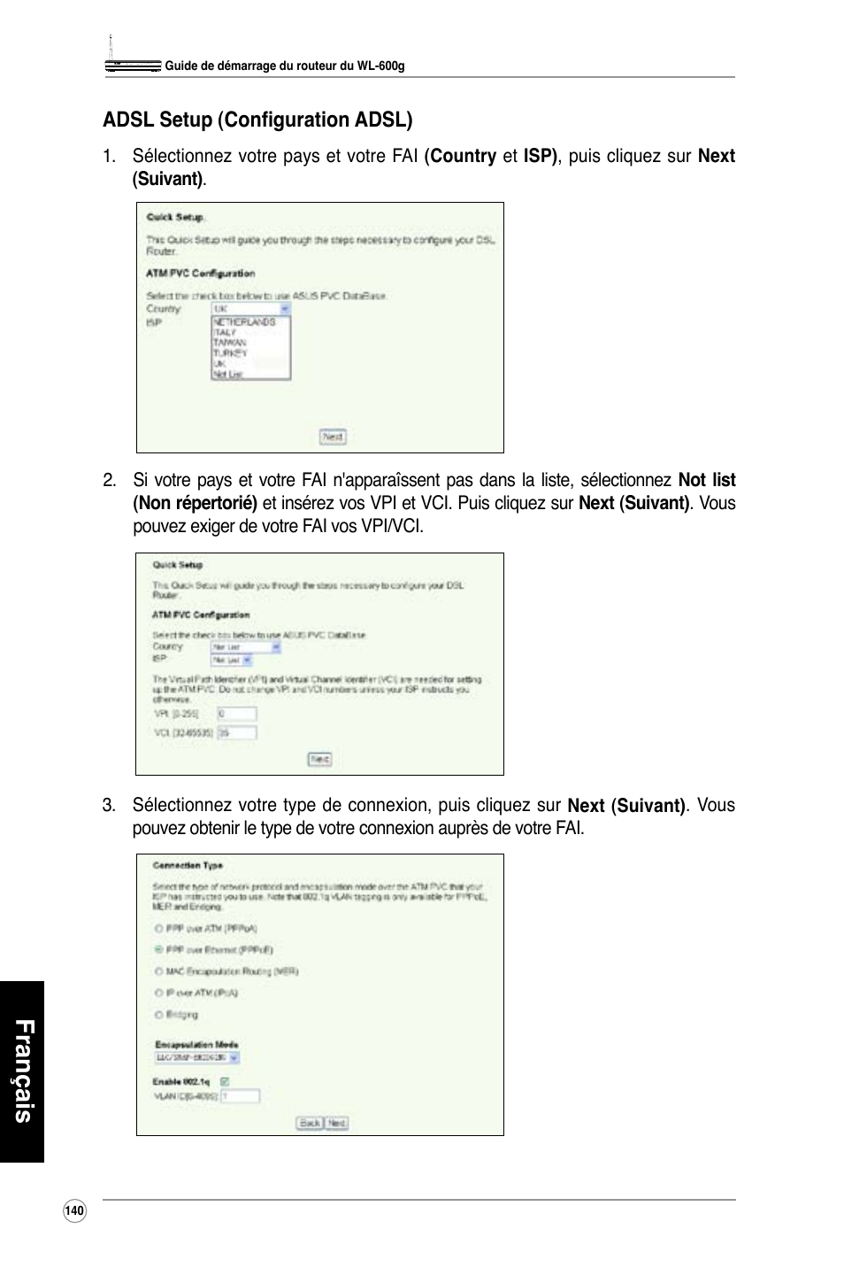 Français | Asus WL-600g User Manual | Page 141 / 417