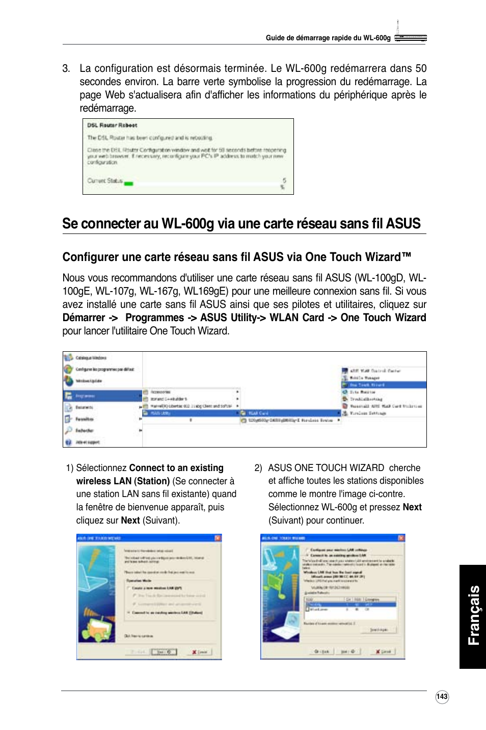Français | Asus WL-600g User Manual | Page 144 / 417