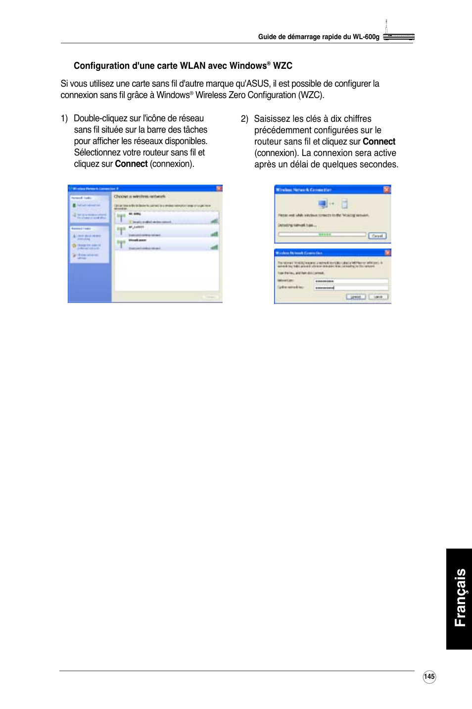 Français | Asus WL-600g User Manual | Page 146 / 417