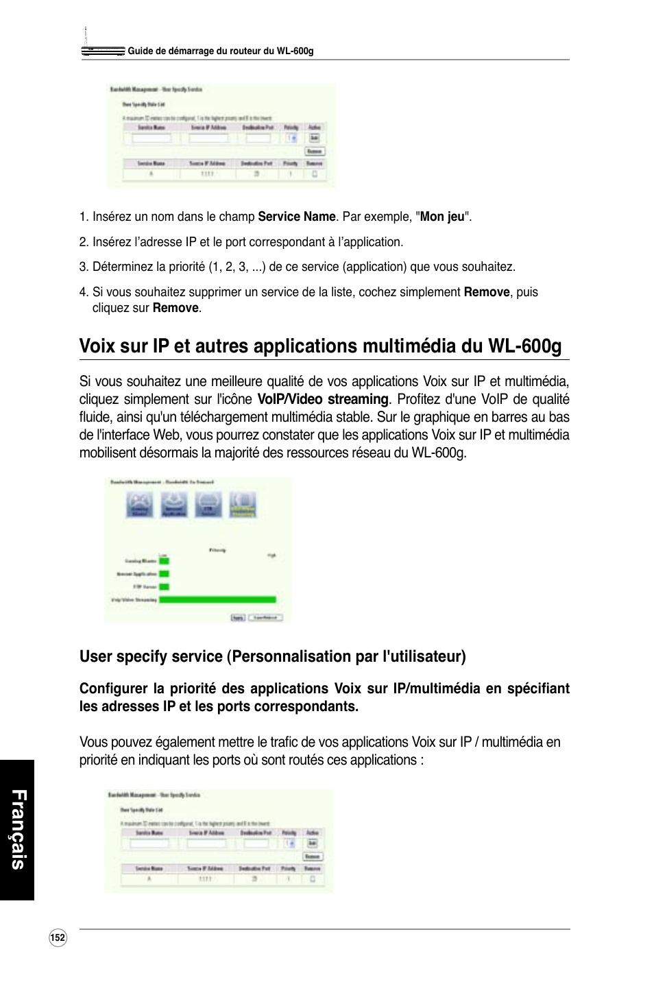 Français | Asus WL-600g User Manual | Page 153 / 417