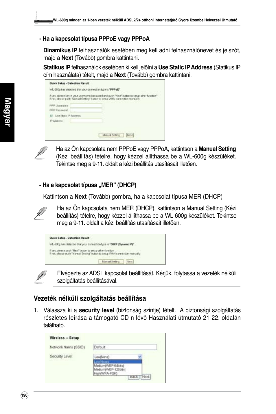 Magyar | Asus WL-600g User Manual | Page 191 / 417