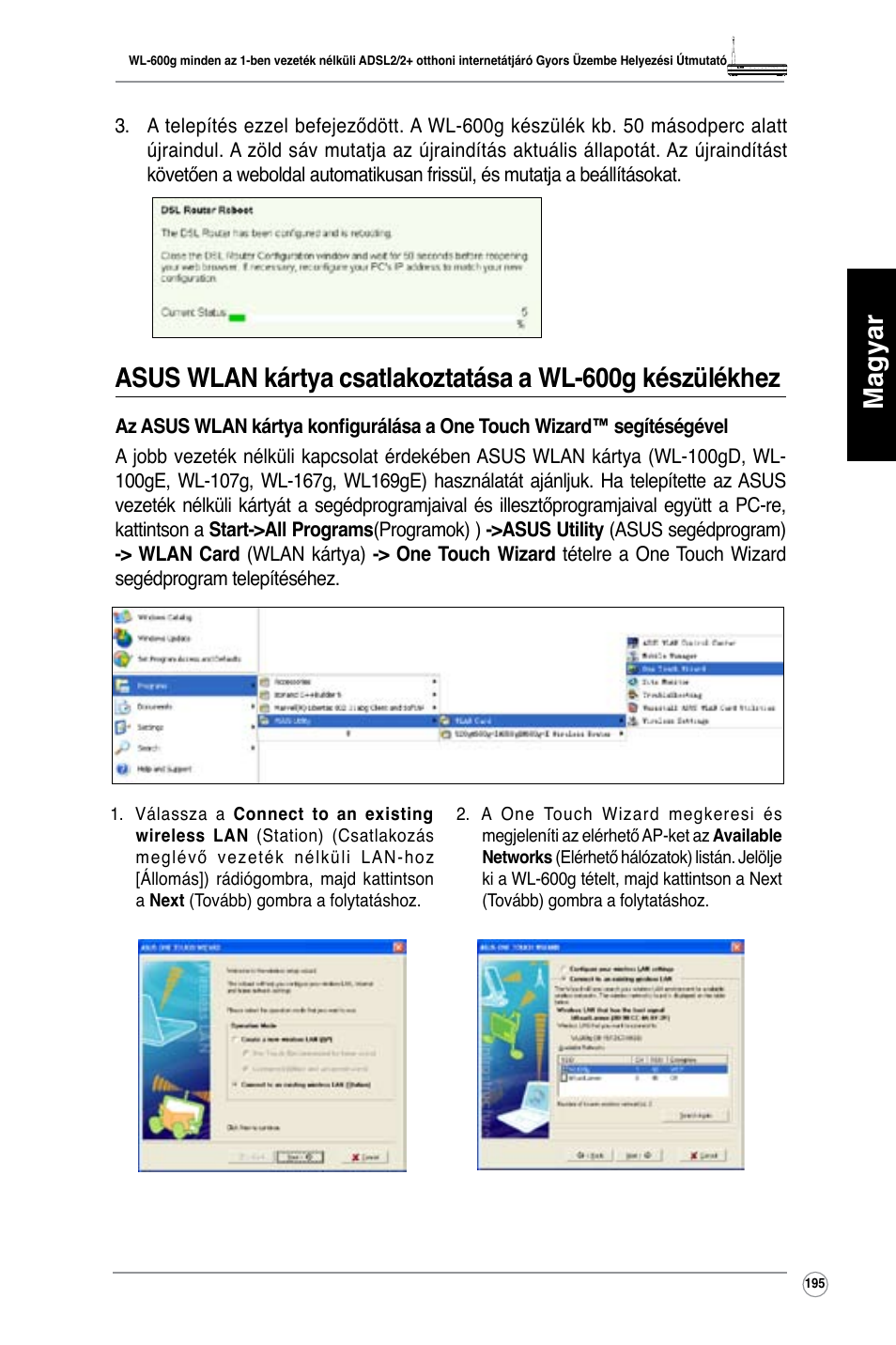 Magyar | Asus WL-600g User Manual | Page 196 / 417