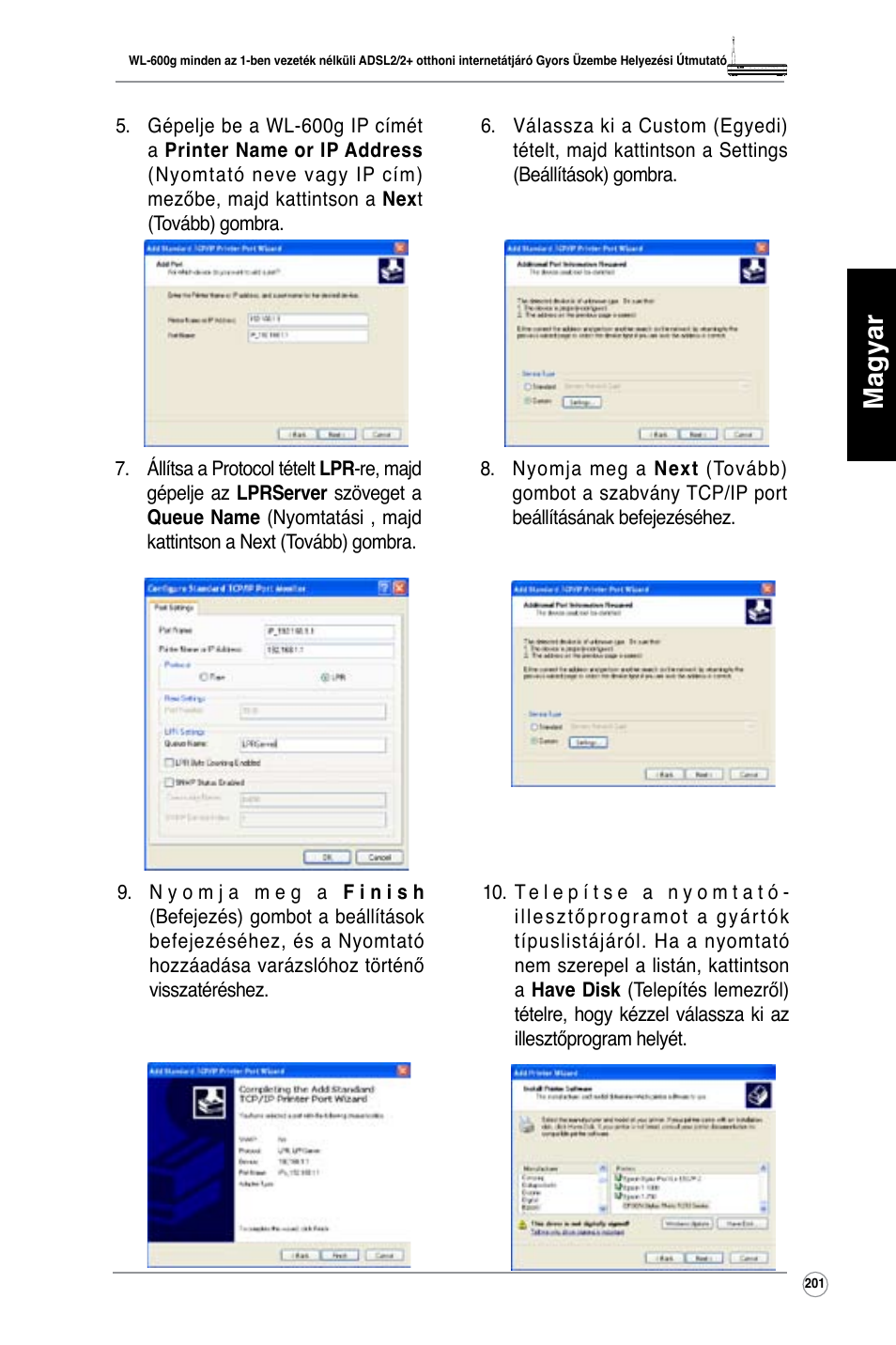 Magyar | Asus WL-600g User Manual | Page 202 / 417