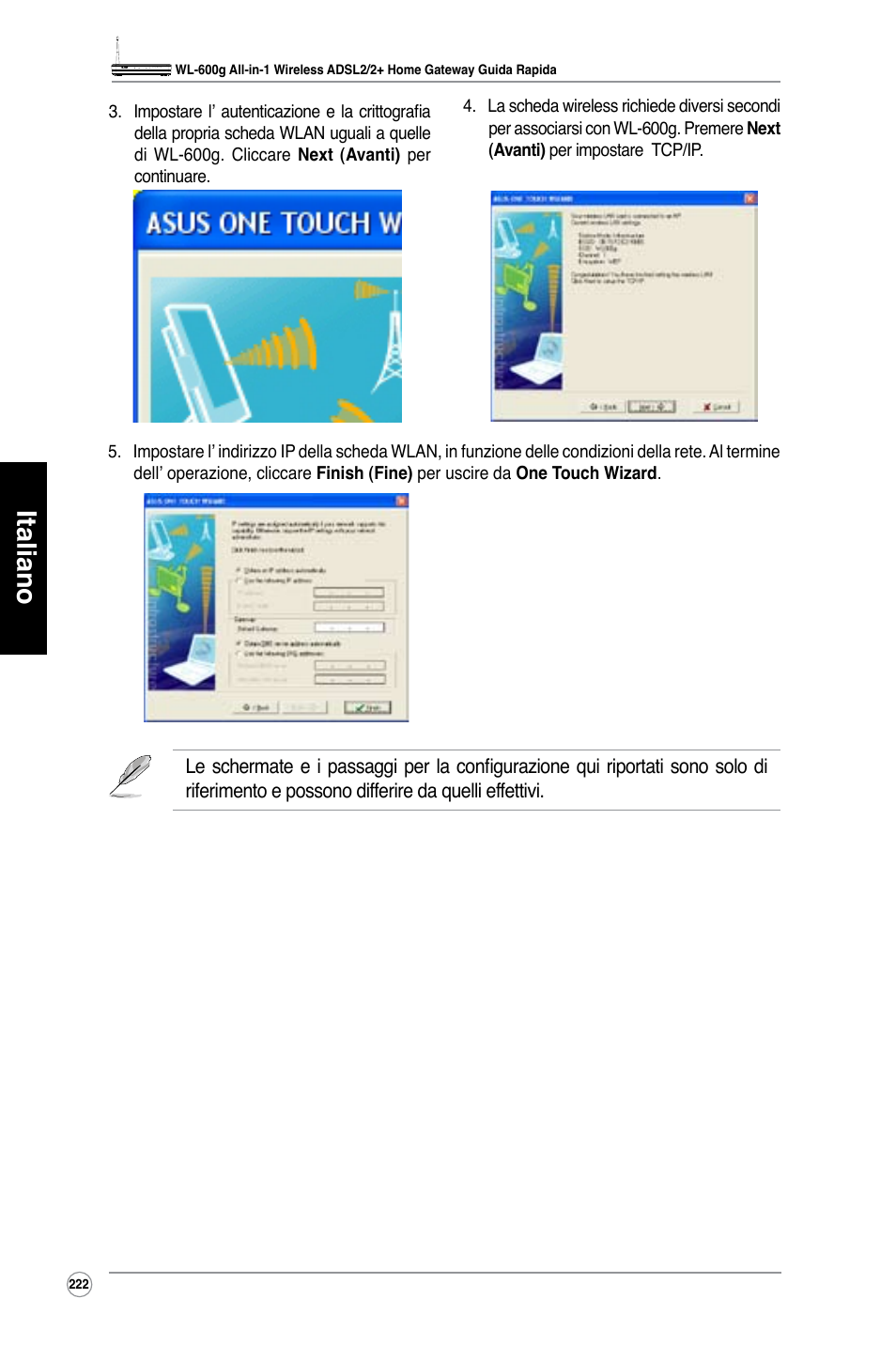 Italiano | Asus WL-600g User Manual | Page 223 / 417