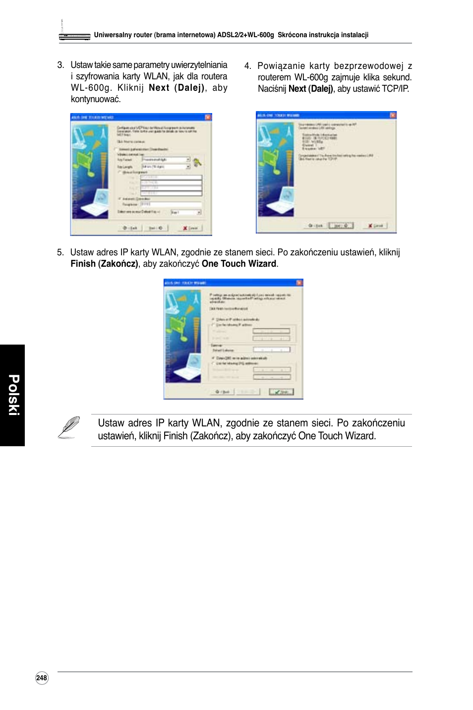 Polski | Asus WL-600g User Manual | Page 249 / 417