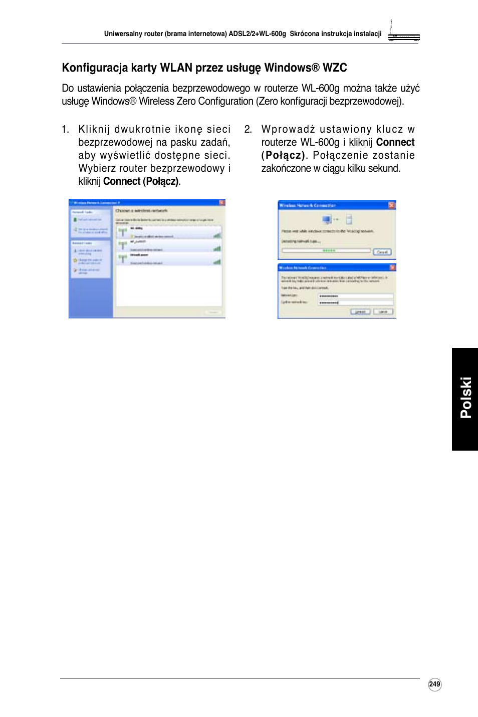 Polski | Asus WL-600g User Manual | Page 250 / 417