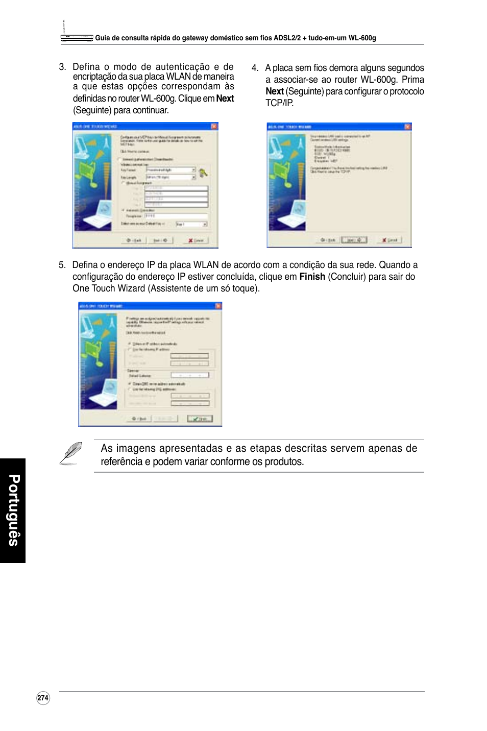 Português | Asus WL-600g User Manual | Page 275 / 417
