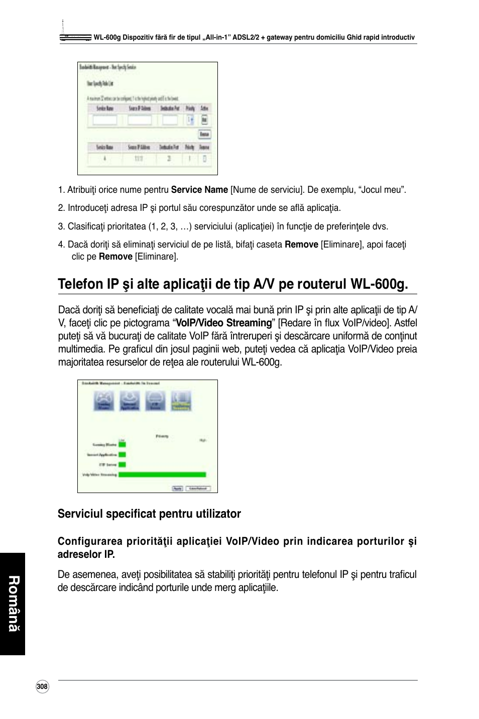 Română | Asus WL-600g User Manual | Page 309 / 417