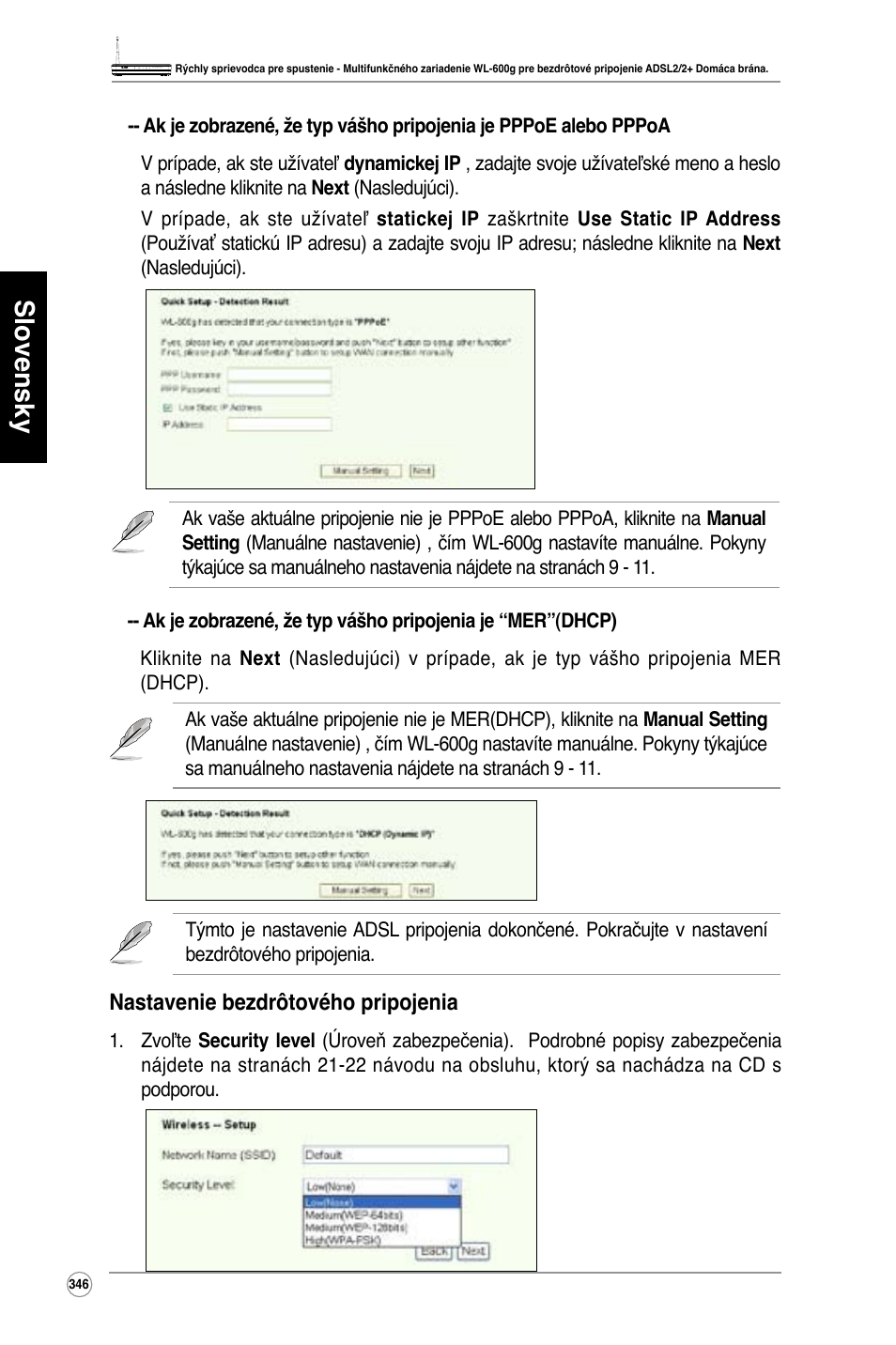 Slovensky | Asus WL-600g User Manual | Page 347 / 417