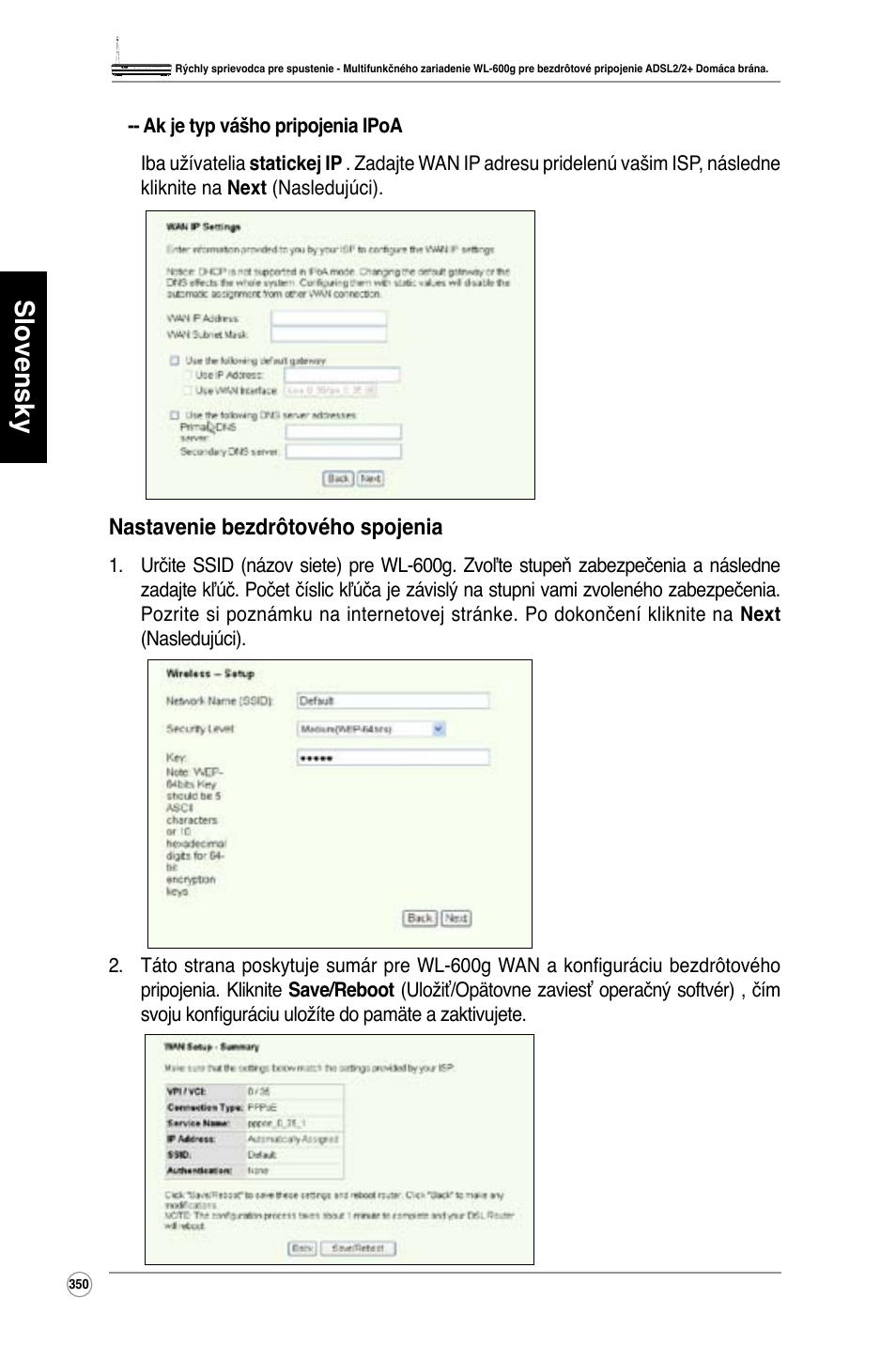 Slovensky | Asus WL-600g User Manual | Page 351 / 417