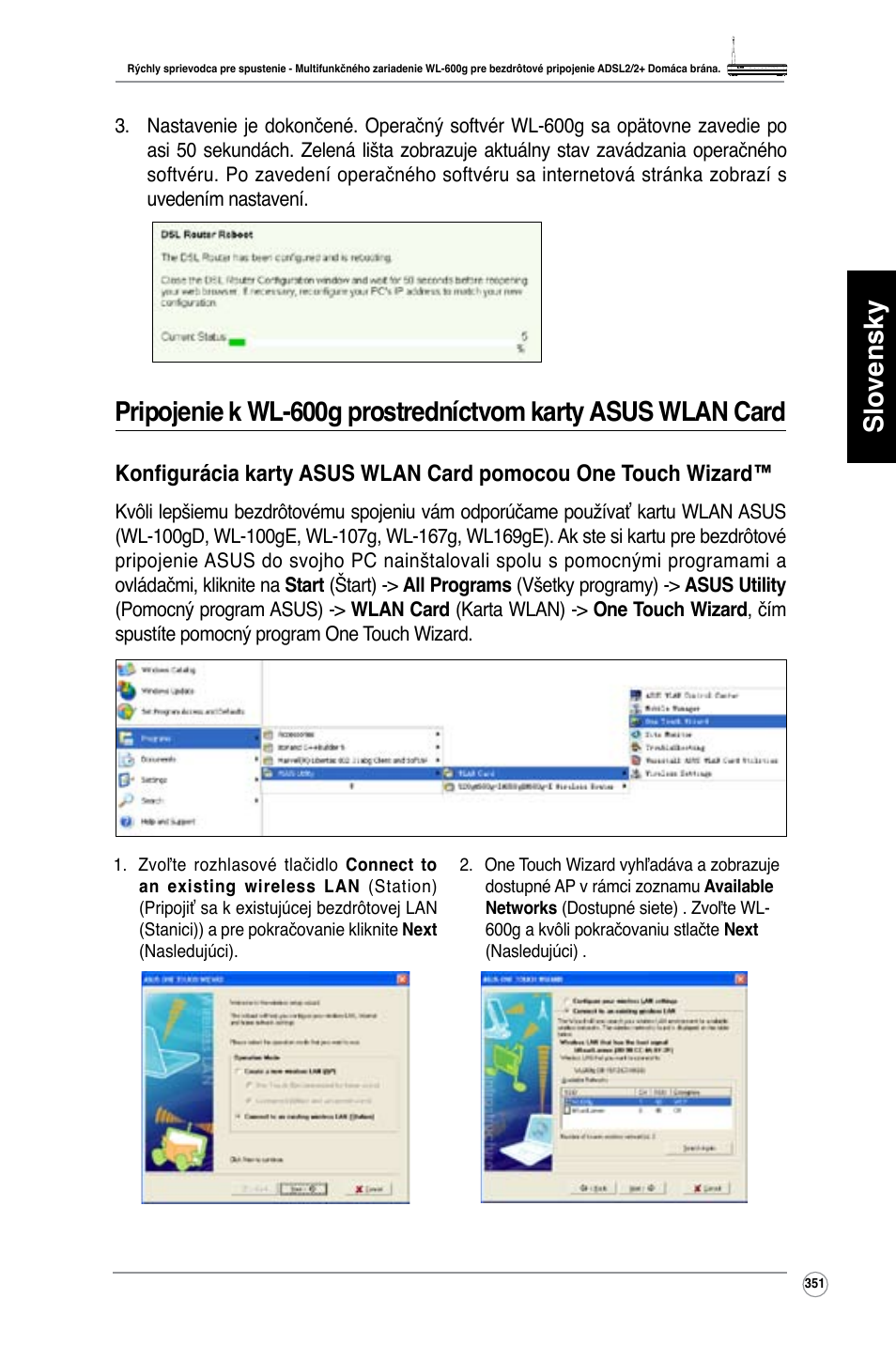 Slovensky | Asus WL-600g User Manual | Page 352 / 417