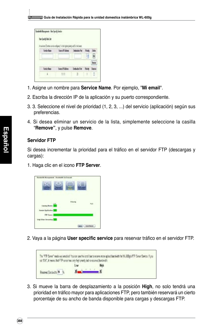 Español | Asus WL-600g User Manual | Page 389 / 417