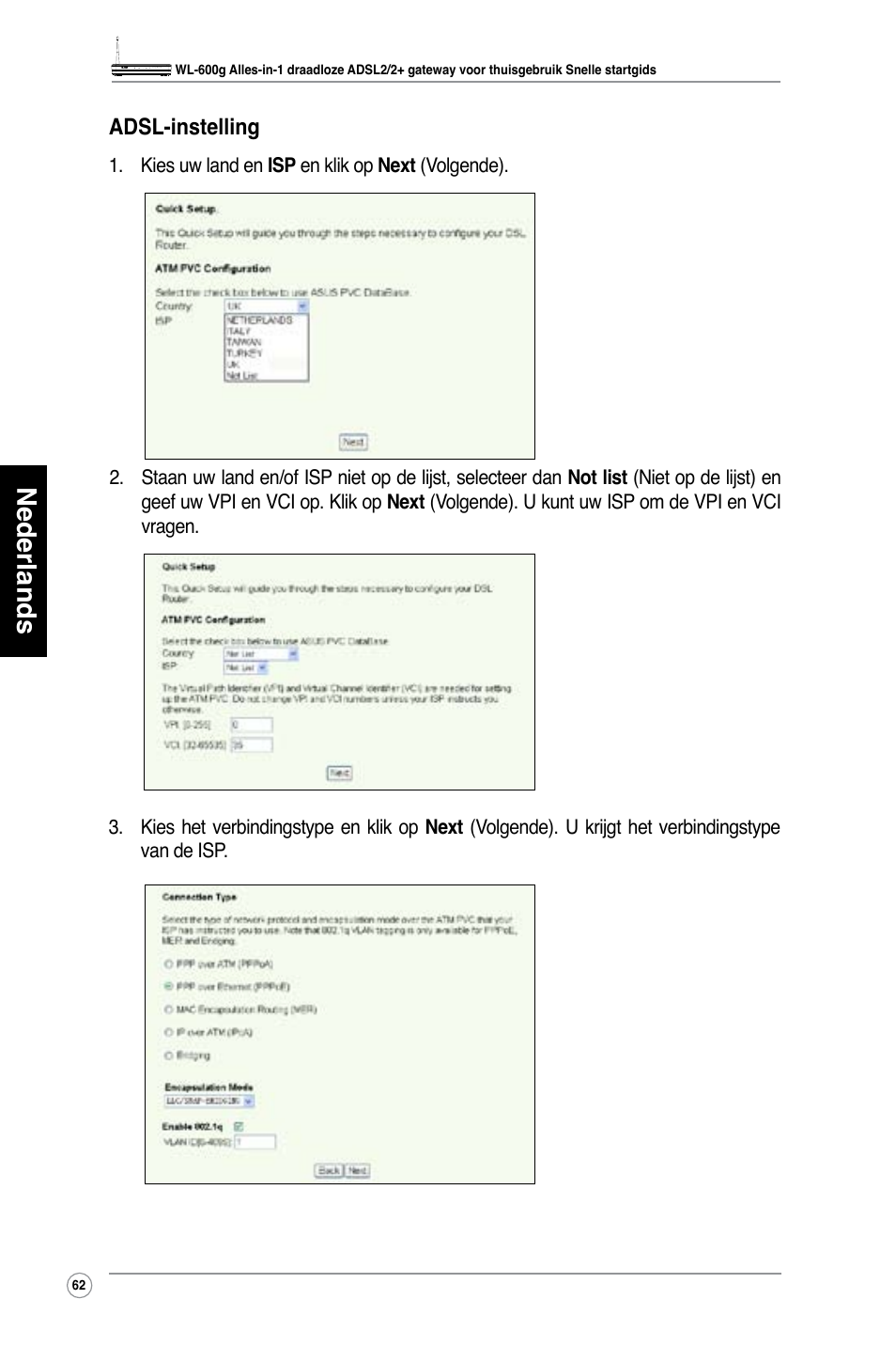 Nederlands | Asus WL-600g User Manual | Page 63 / 417