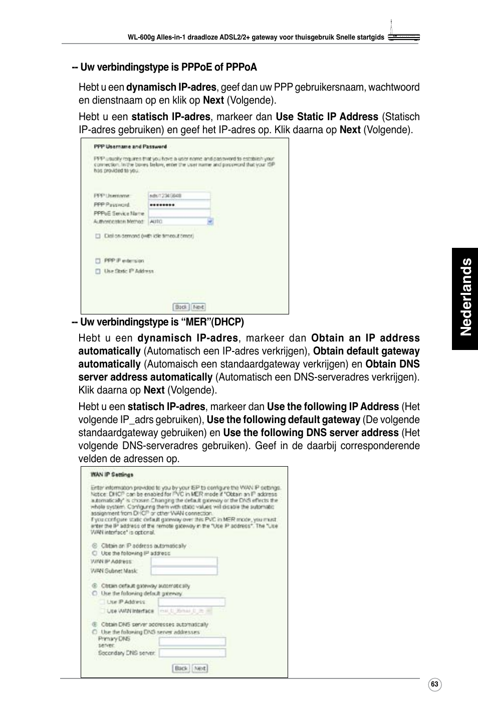 Nederlands | Asus WL-600g User Manual | Page 64 / 417