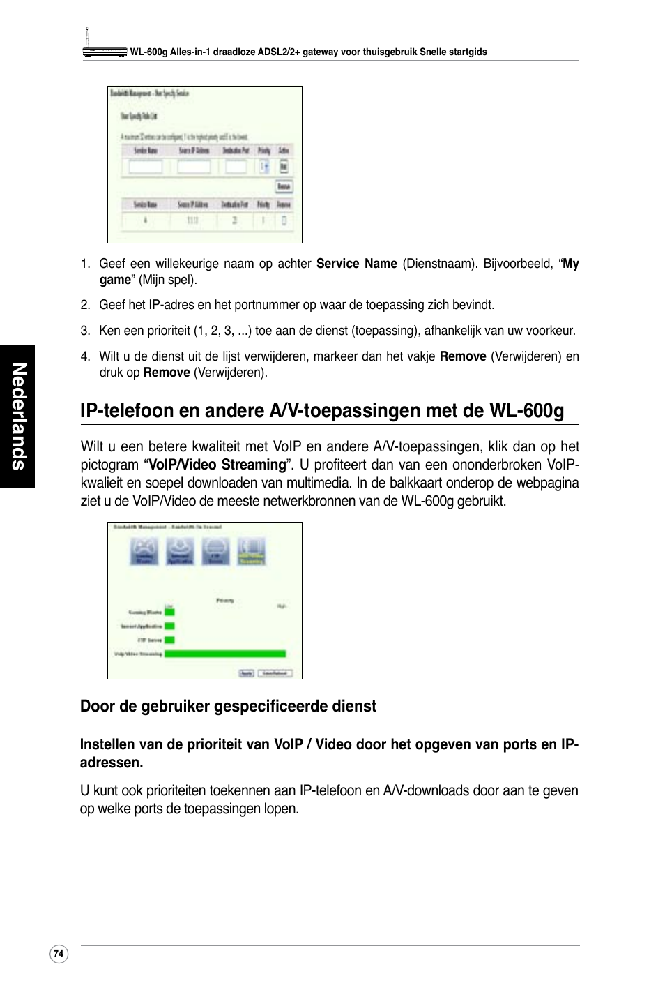 Nederlands | Asus WL-600g User Manual | Page 75 / 417