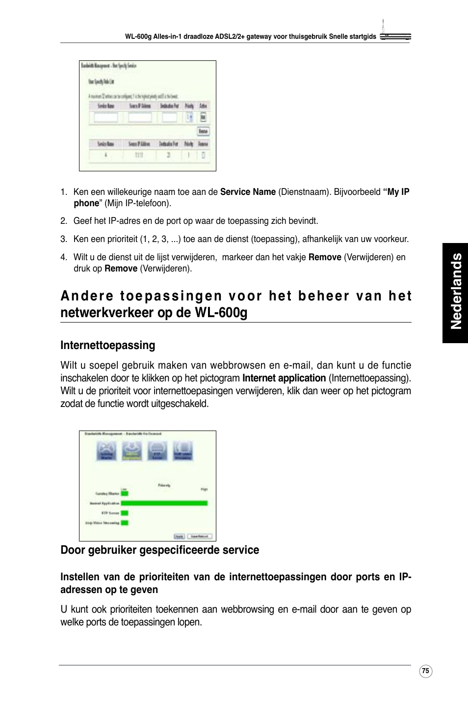 Nederlands | Asus WL-600g User Manual | Page 76 / 417