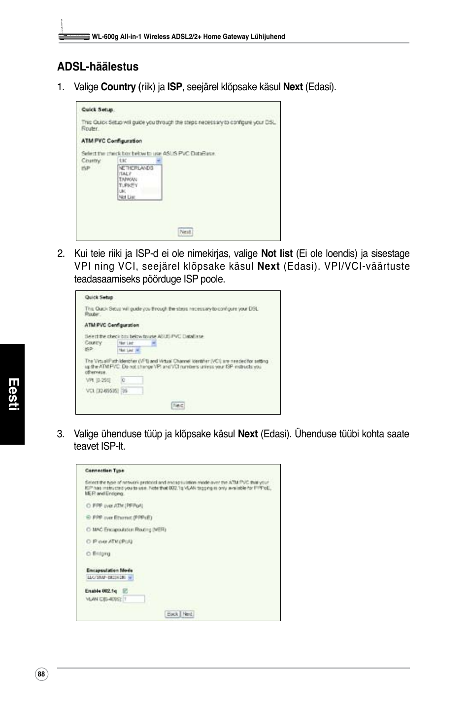 Eesti | Asus WL-600g User Manual | Page 89 / 417