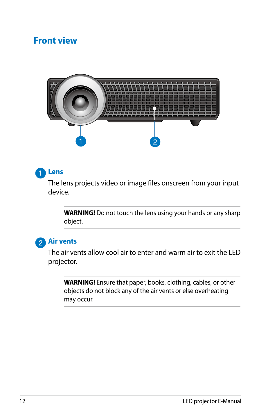 Front view | Asus P2M User Manual | Page 12 / 64