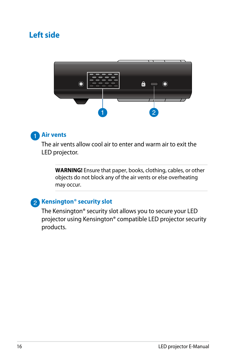 Left side | Asus P2M User Manual | Page 16 / 64