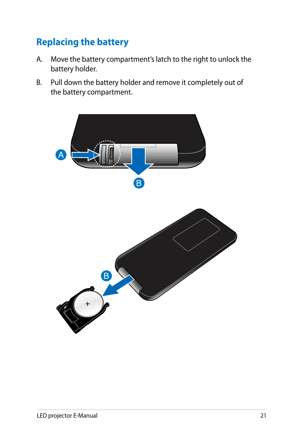 Replacing the battery | Asus P2M User Manual | Page 21 / 64