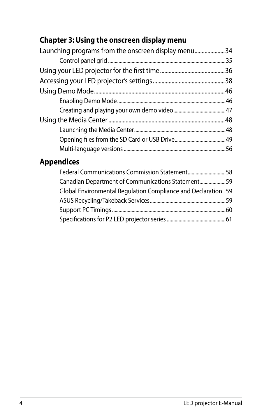 Asus P2M User Manual | Page 4 / 64