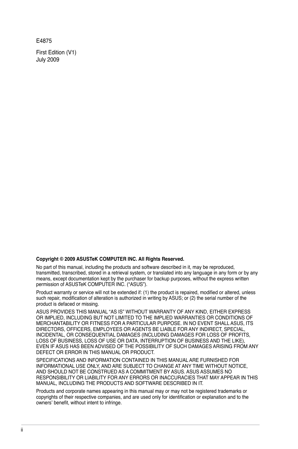 Asus P5QD Turbo User Manual | Page 2 / 114