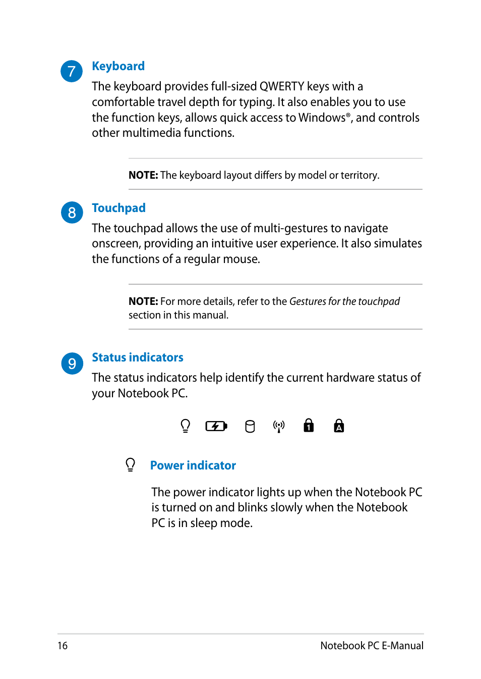 Asus X451MA User Manual | Page 16 / 110