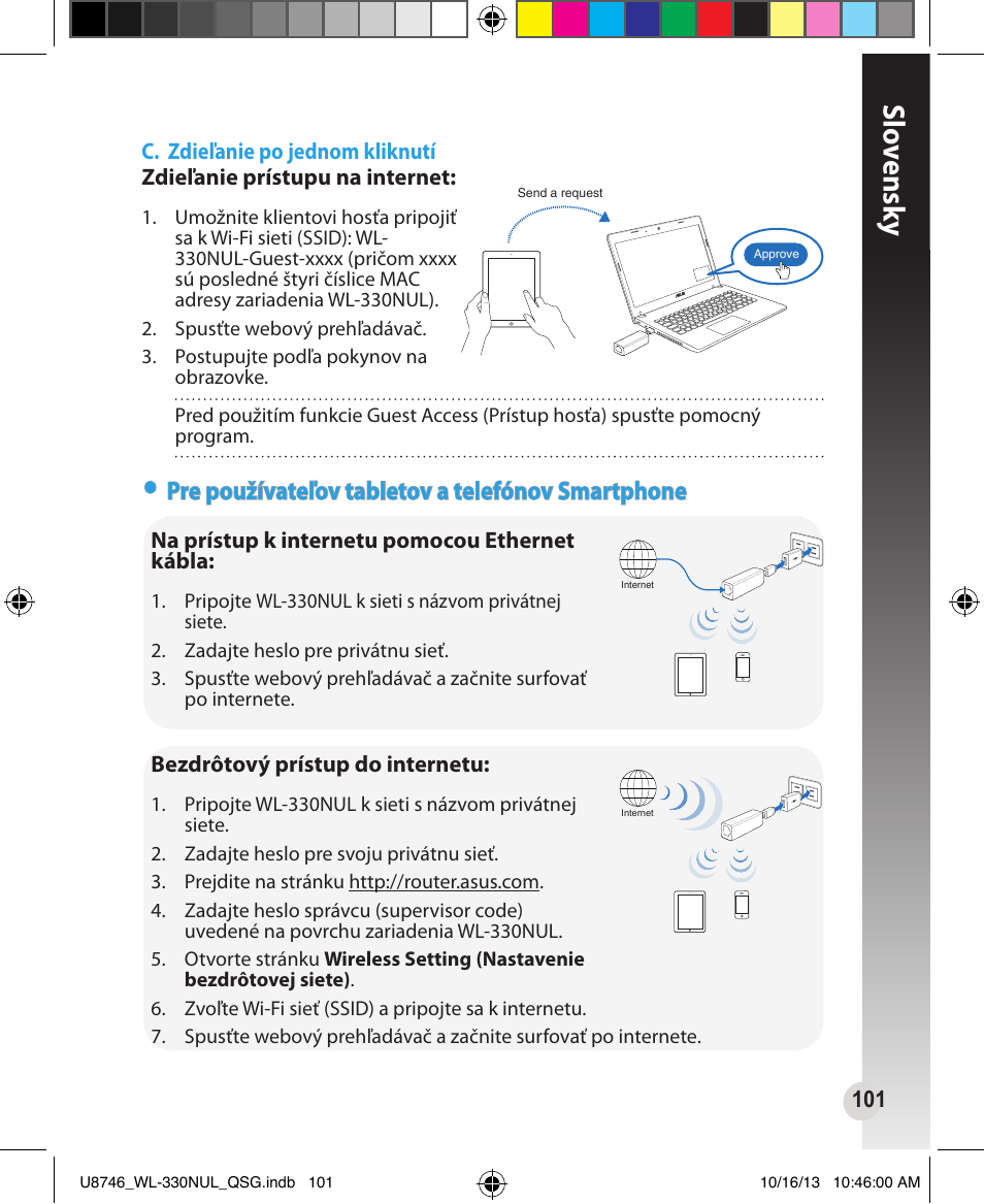 Slo vensk y, Pre používateľov tabletov a telefónov smartphone | Asus WL-330NUL User Manual | Page 101 / 128